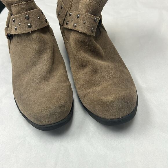 Korks By Kork-Ease Cassandra Ankle Boots Western Harness Suede Tan Gray 7.5 - Picture 8 of 9